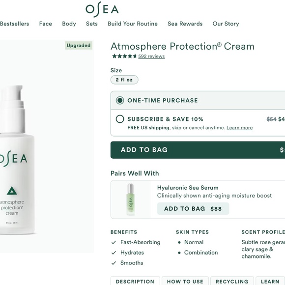 OSEA "Atmosphere Protection Cream" face moisturizer - Picture 10 of 10